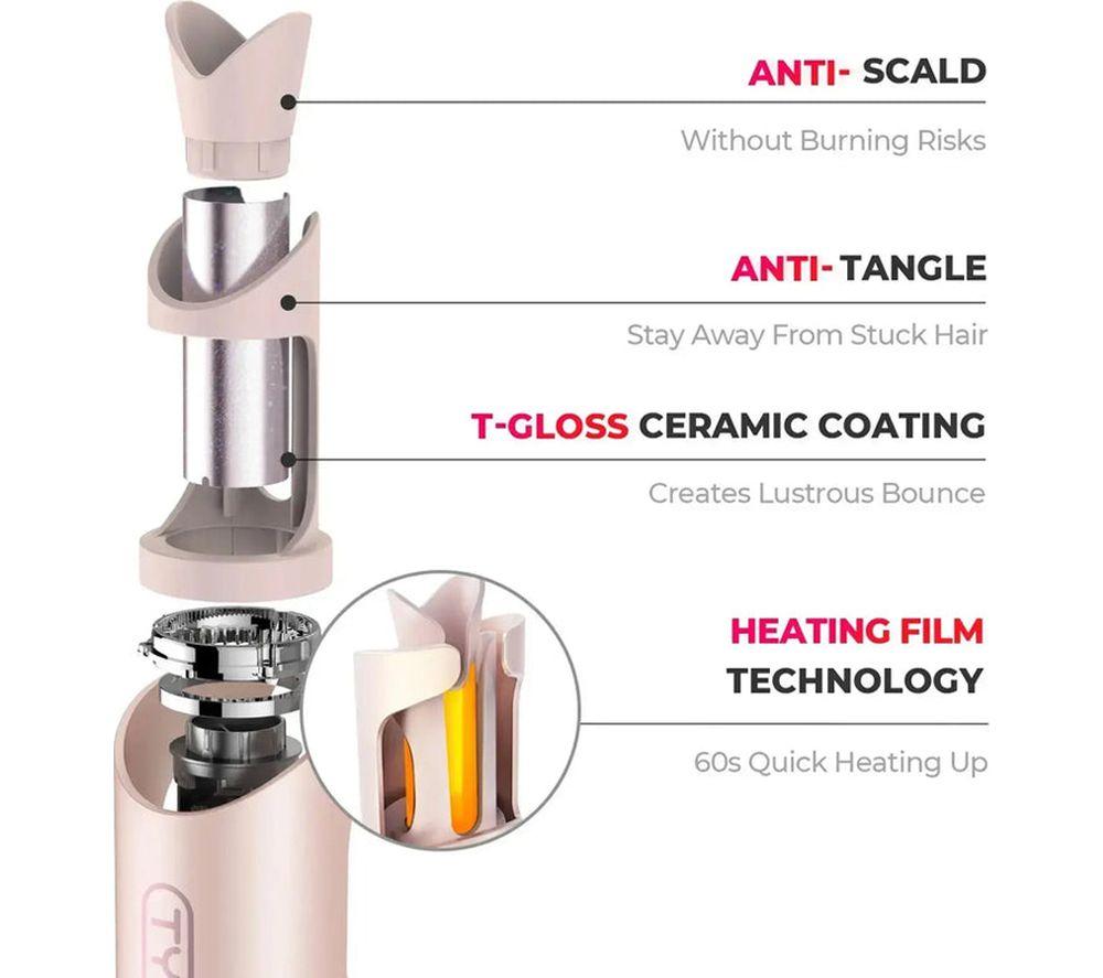 TYMO CURLGO HC520P Automatic Hair Curler - Pink image number 10 of 15
