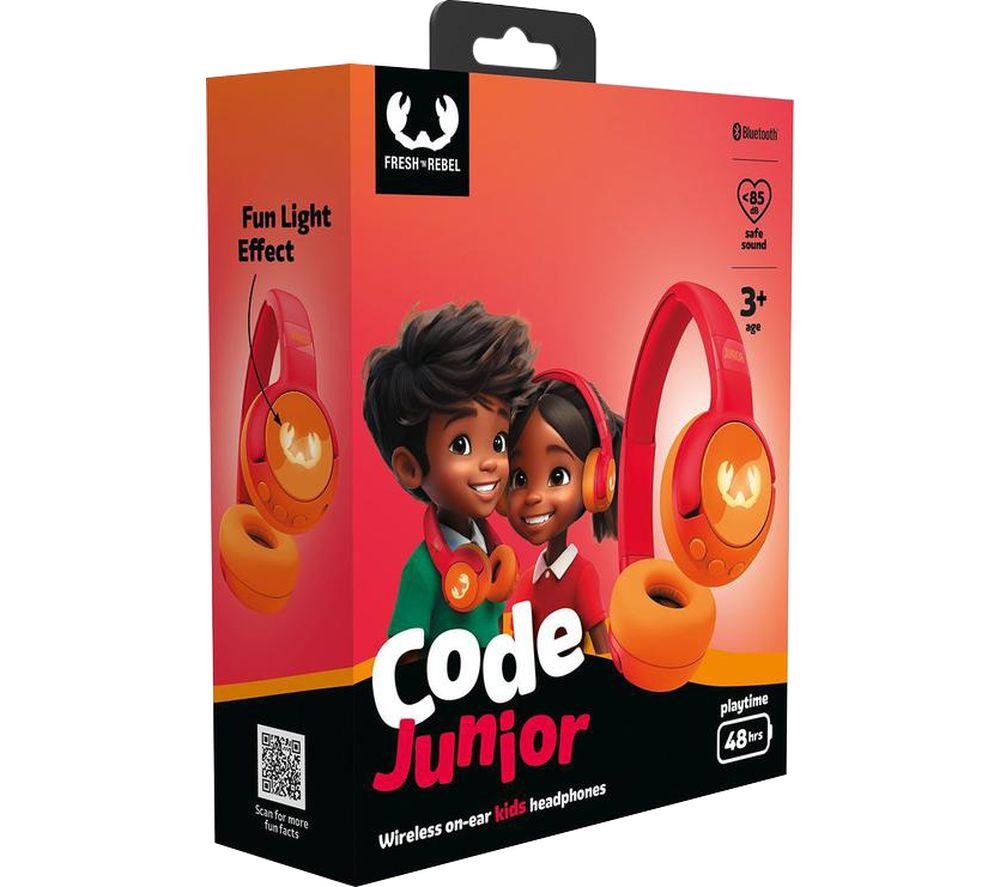 FRESH N REBEL Code Junior Wireless Bluetooth Kids Headphones - Funny Fox image number 9 of 9