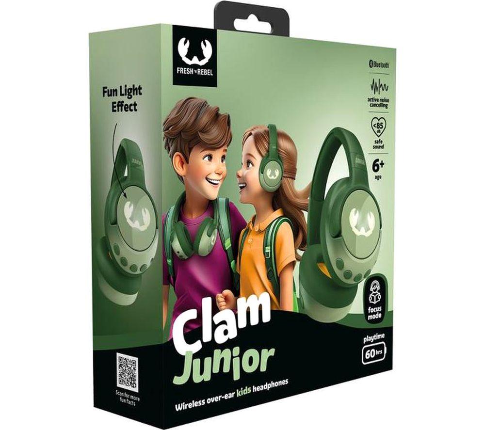 FRESH N REBEL Clam Junior Wireless Bluetooth Noise-Cancelling Kids Headphones - Lucky Lizard image number 10 of 12