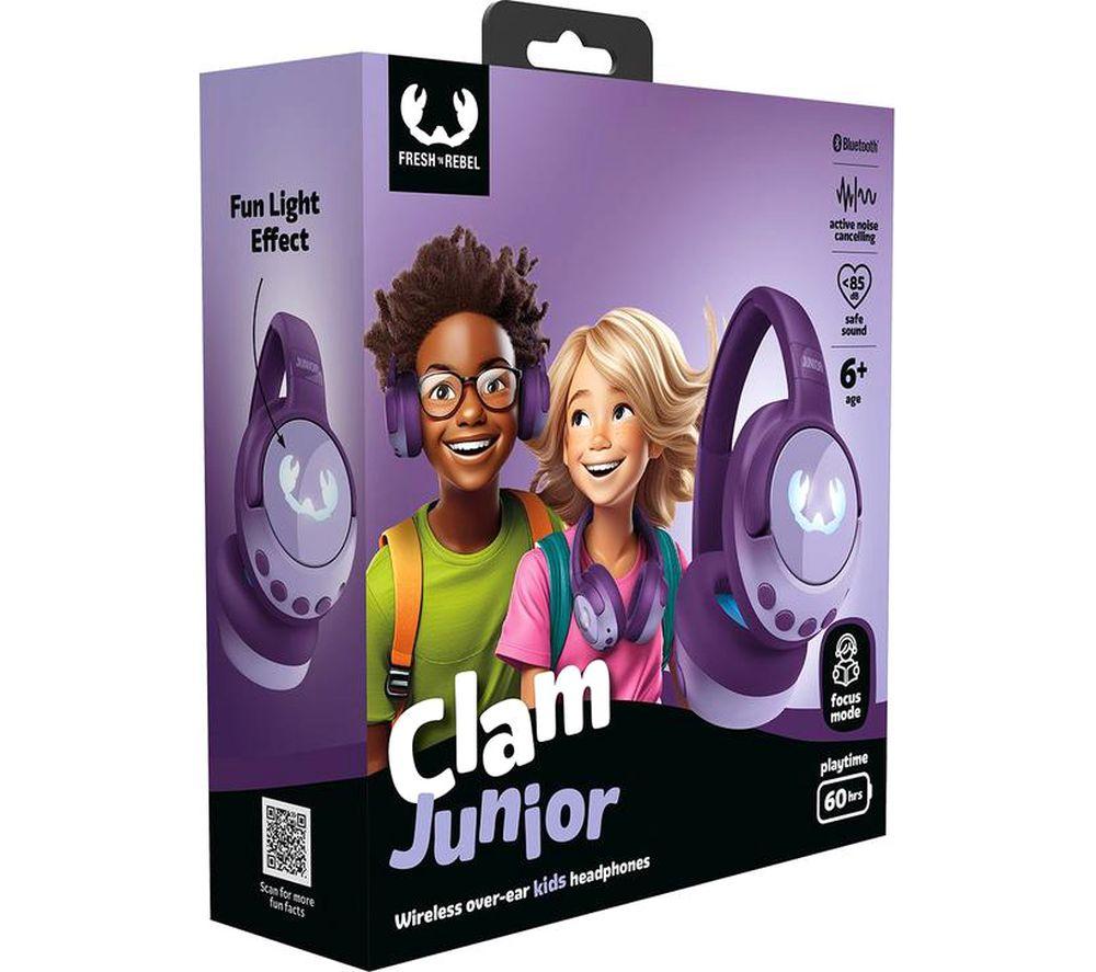 FRESH N REBEL Clam Junior Wireless Bluetooth Noise-Cancelling Kids Headphones - Mighty Magic image number 10 of 10