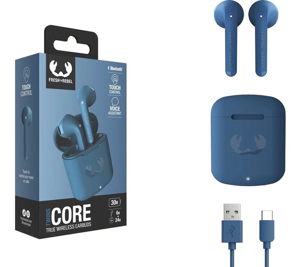 FRESH N REBEL Twins Core Wireless Bluetooth Earbuds - Steel Blue image number 2 of 5
