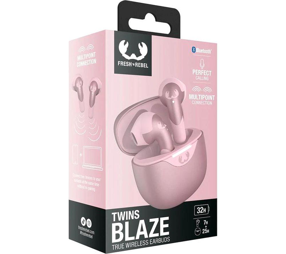 FRESH N REBEL Twins Blaze Wireless Bluetooth Earbuds - Pastel Pink image number 9 of 11
