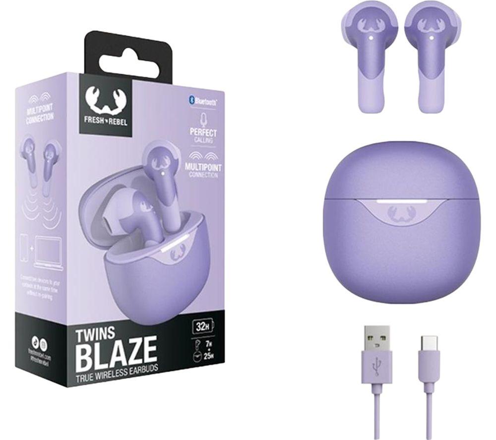FRESH N REBEL Twins Blaze Wireless Bluetooth Earbuds - Dreamy Lilac image number 2 of 10