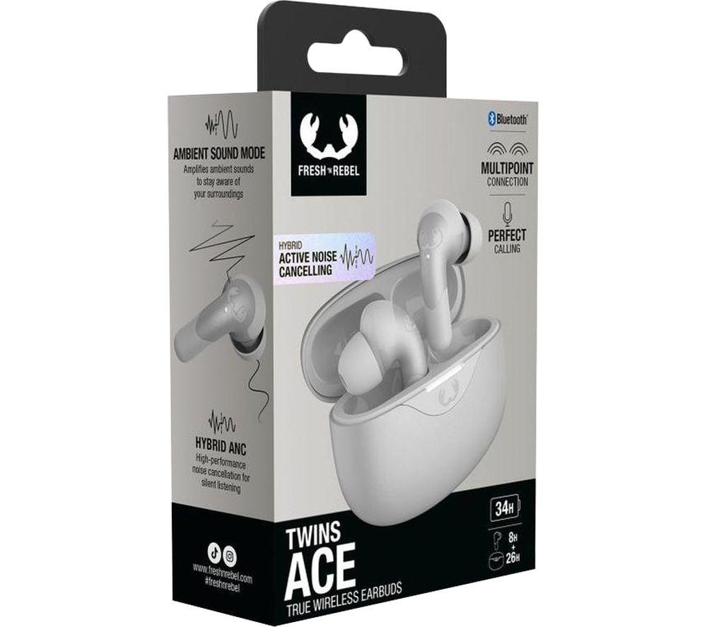 FRESH N REBEL Twins Ace Wireless Bluetooth Noise-Cancelling Earbuds - Ice Grey image number 7 of 9