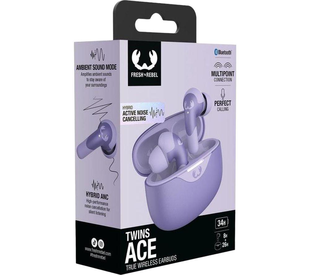 FRESH N REBEL Twins Ace Wireless Bluetooth Noise-Cancelling Earbuds - Dreamy Lilac image number 7 of 9