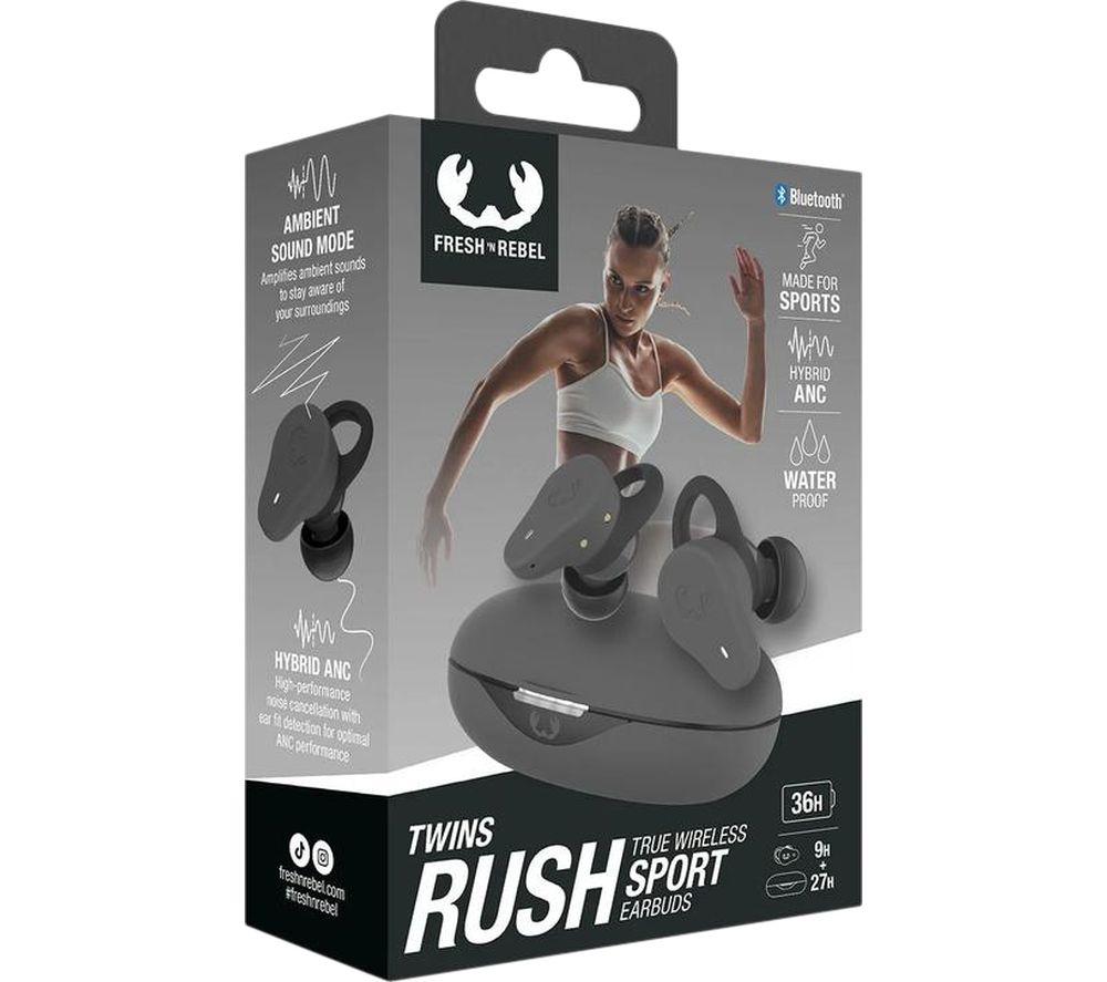 FRESH N REBEL Twins Rush Wireless Bluetooth Noise-Cancelling Sports Earbuds - Storm Grey image number 6 of 10