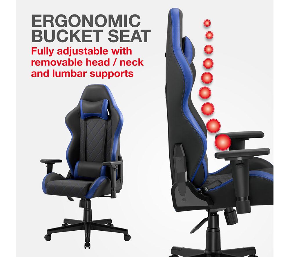 TTAP Monaco Gaming Chair - Black & Blue image number 2 of 6