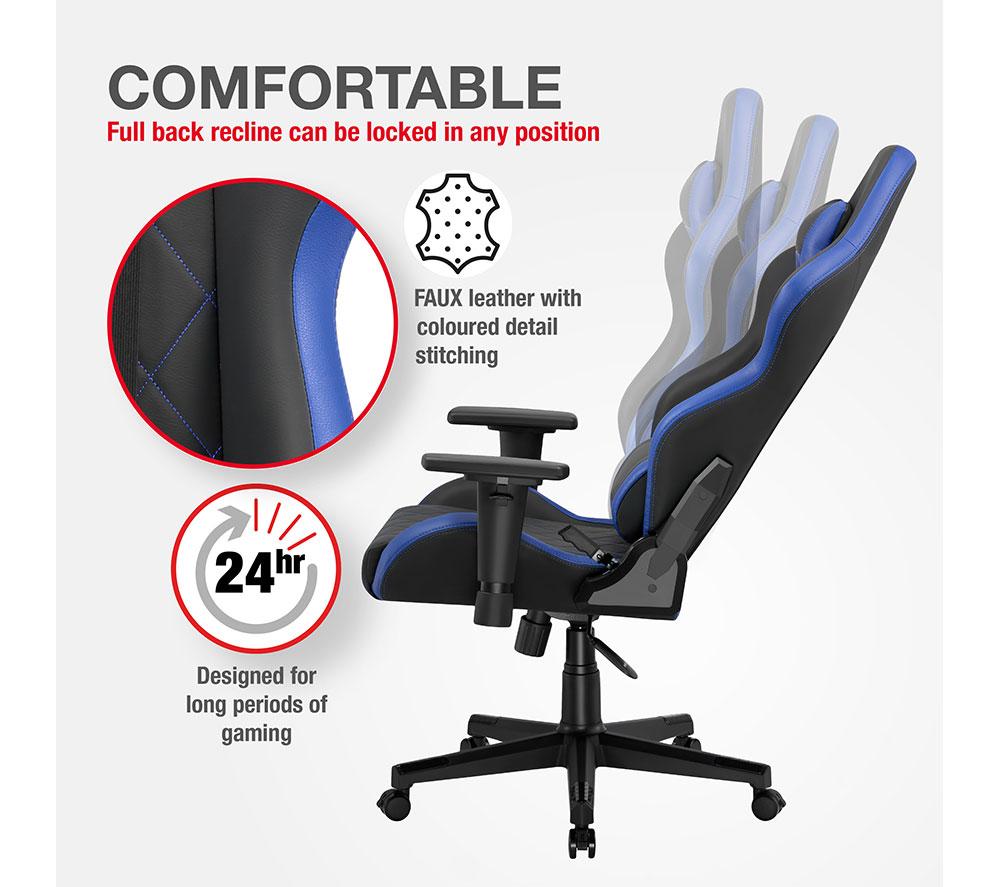 TTAP Monaco Gaming Chair - Black & Blue image number 4 of 6