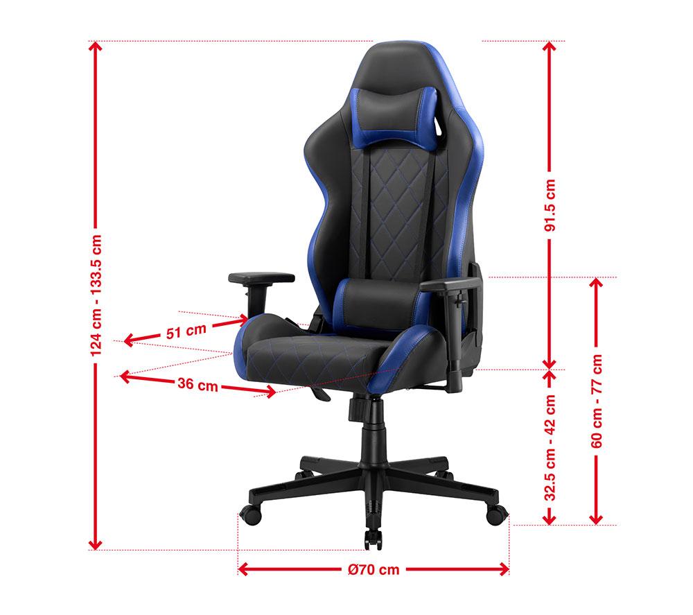 TTAP Monaco Gaming Chair - Black & Blue image number 6 of 6