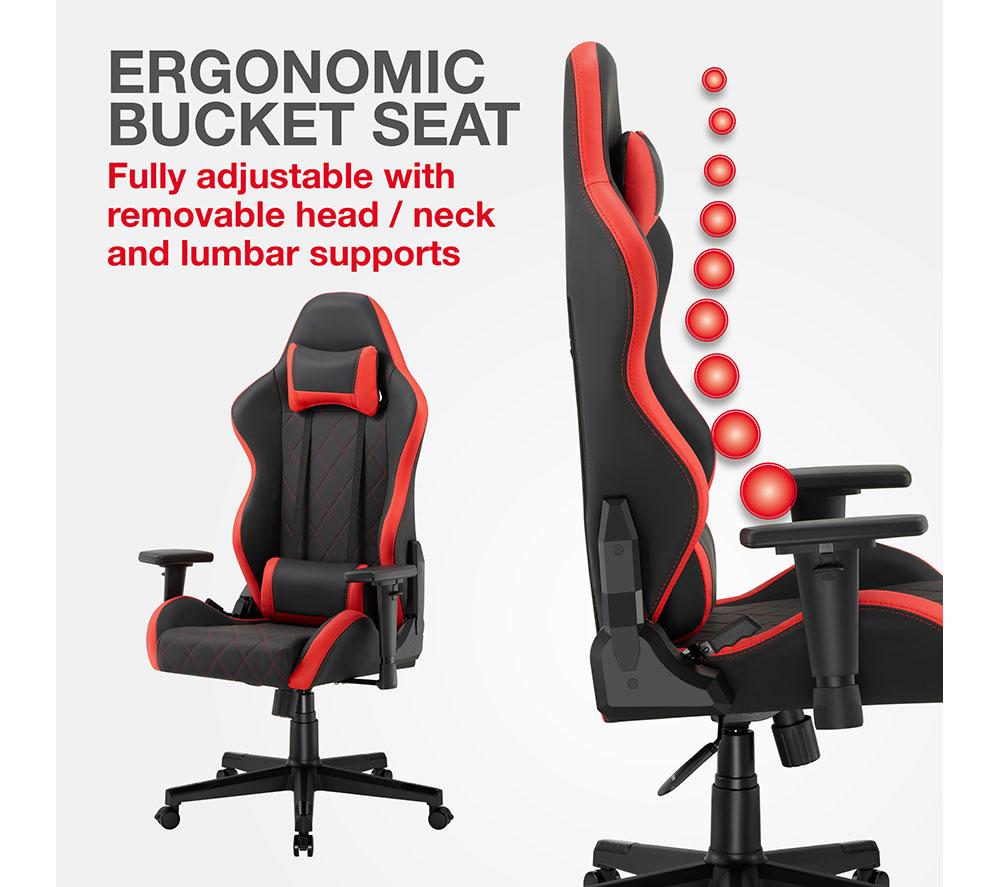 TTAP Monaco Gaming Chair - Black & Red image number 2 of 6
