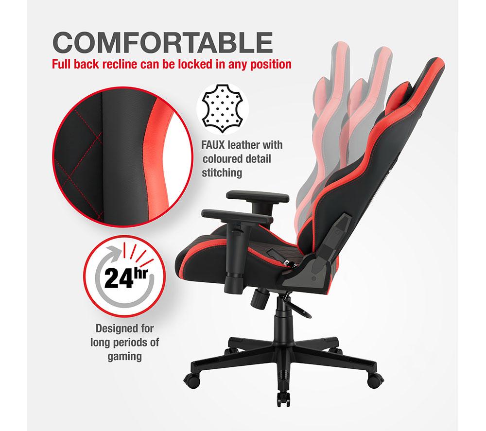 TTAP Monaco Gaming Chair - Black & Red image number 4 of 6