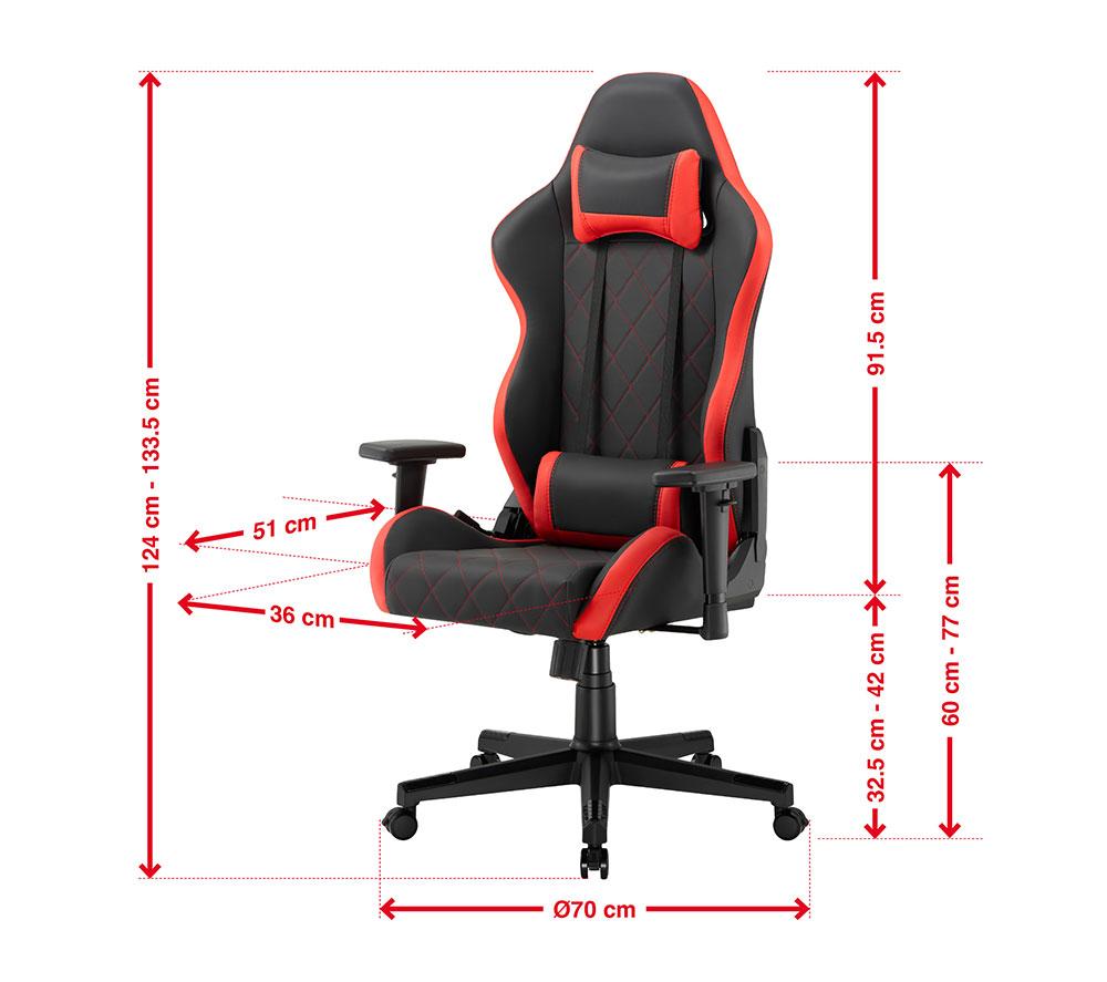 TTAP Monaco Gaming Chair - Black & Red image number 6 of 6