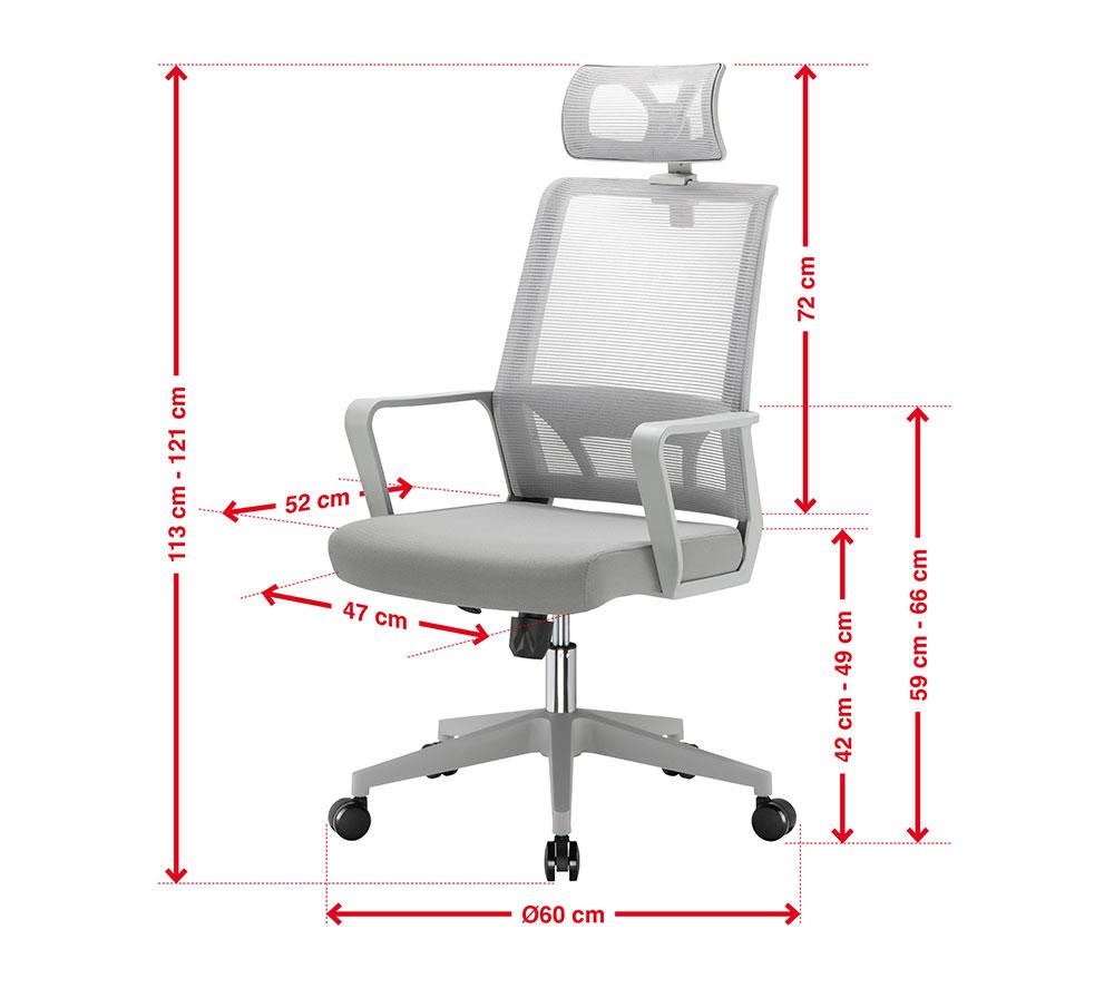 TTAP Cambridge Plus Mesh Tilting Operator Chair - Grey image number 6 of 6