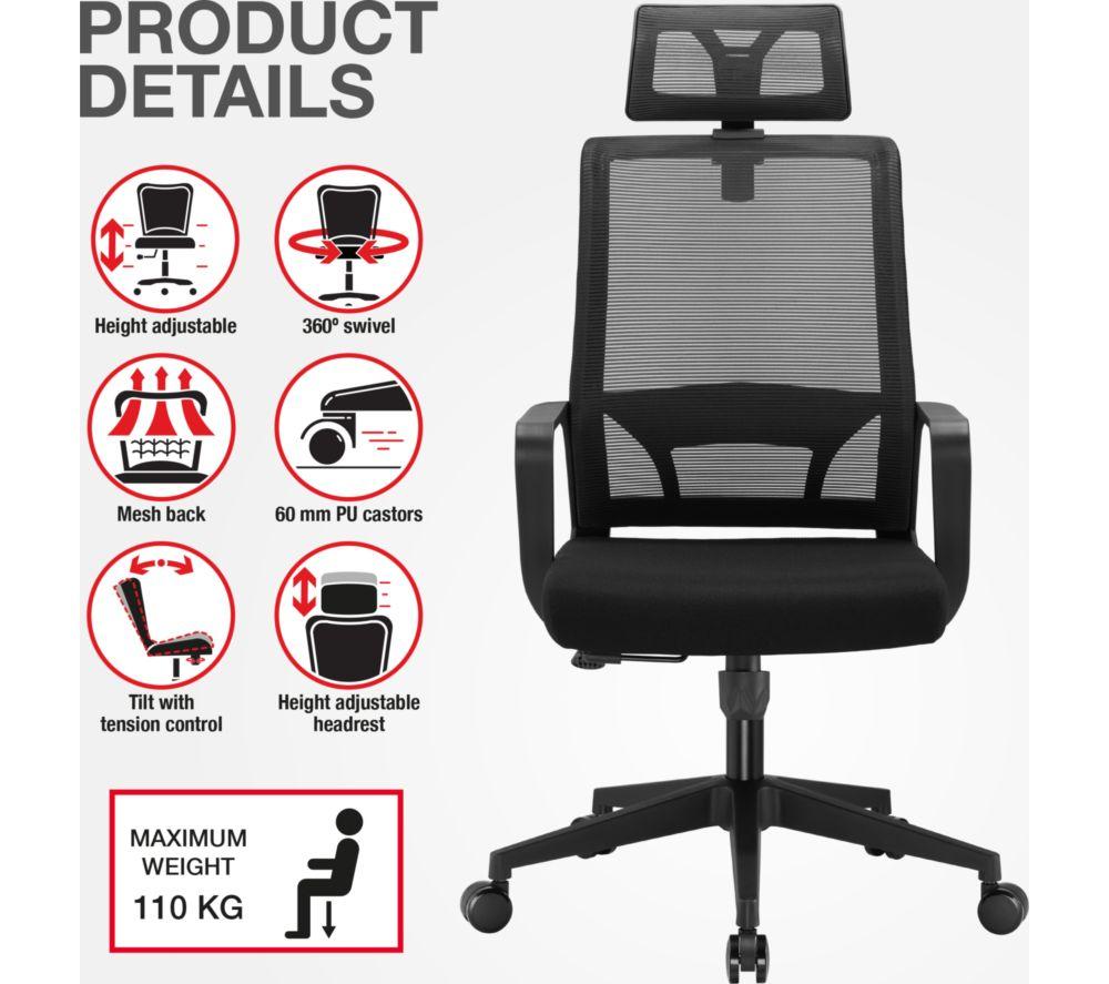 TTAP Cambridge Plus Mesh Tilting Operator Chair - Black image number 5 of 10