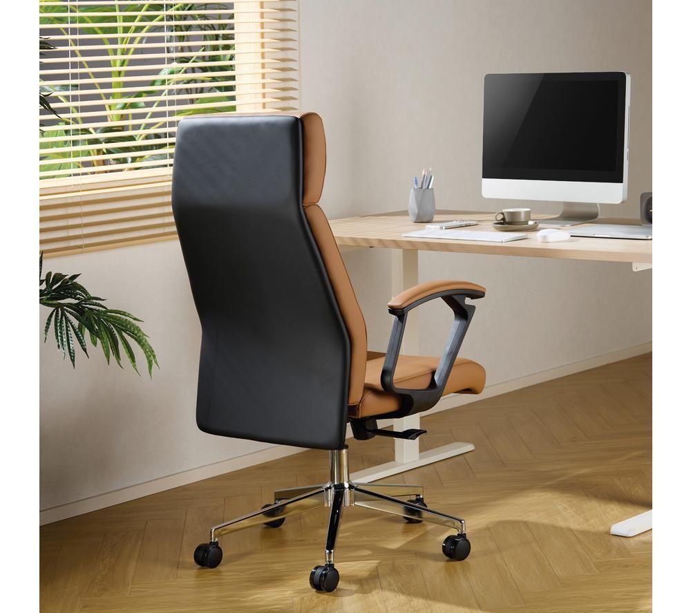 TTAP London PU Leather Tilting Executive Chair - Tan image number 3 of 6