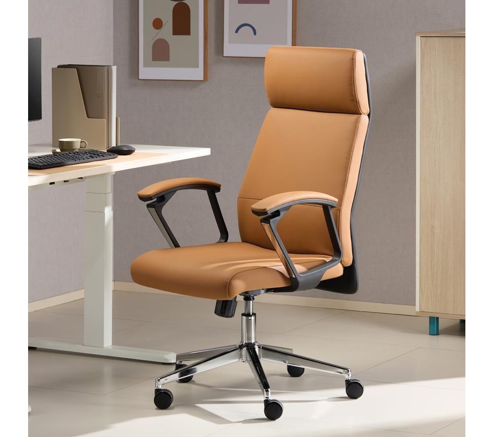 TTAP London PU Leather Tilting Executive Chair - Tan image number 5 of 6