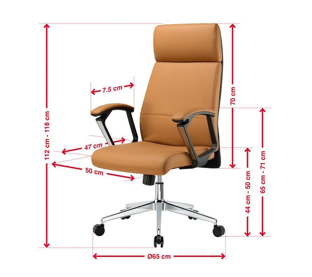 TTAP London PU Leather Tilting Executive Chair - Tan image number 6 of 6