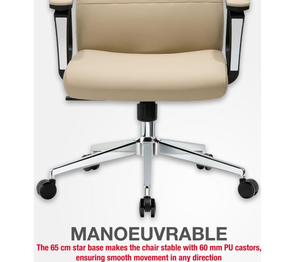 TTAP London PU Leather Tilting Executive Chair - Cream image number 4 of 10
