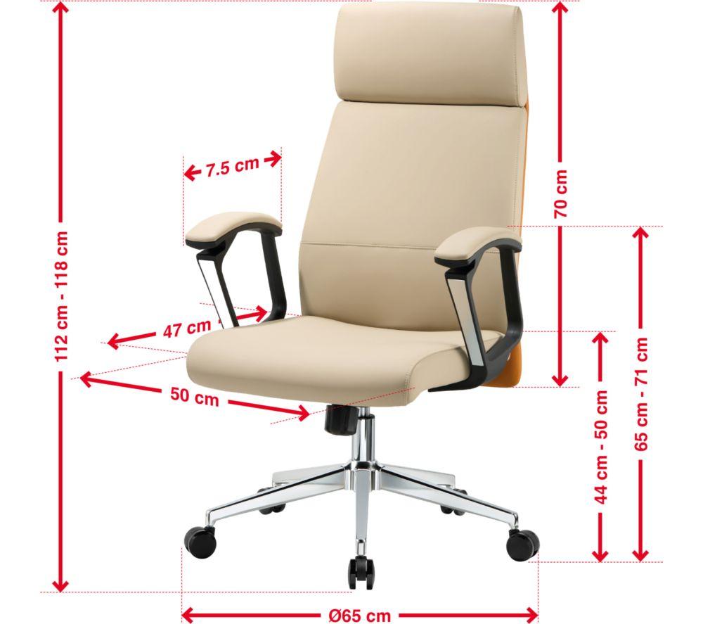 TTAP London PU Leather Tilting Executive Chair - Cream image number 6 of 10