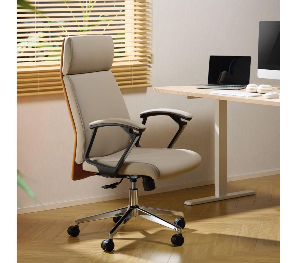 TTAP London PU Leather Tilting Executive Chair - Cream image number 7 of 10