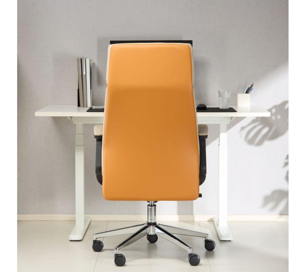 TTAP London PU Leather Tilting Executive Chair - Cream image number 10 of 10