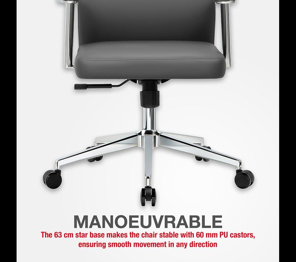 TTAP York PU Leather Tilting Executive Chair - Grey image number 4 of 10