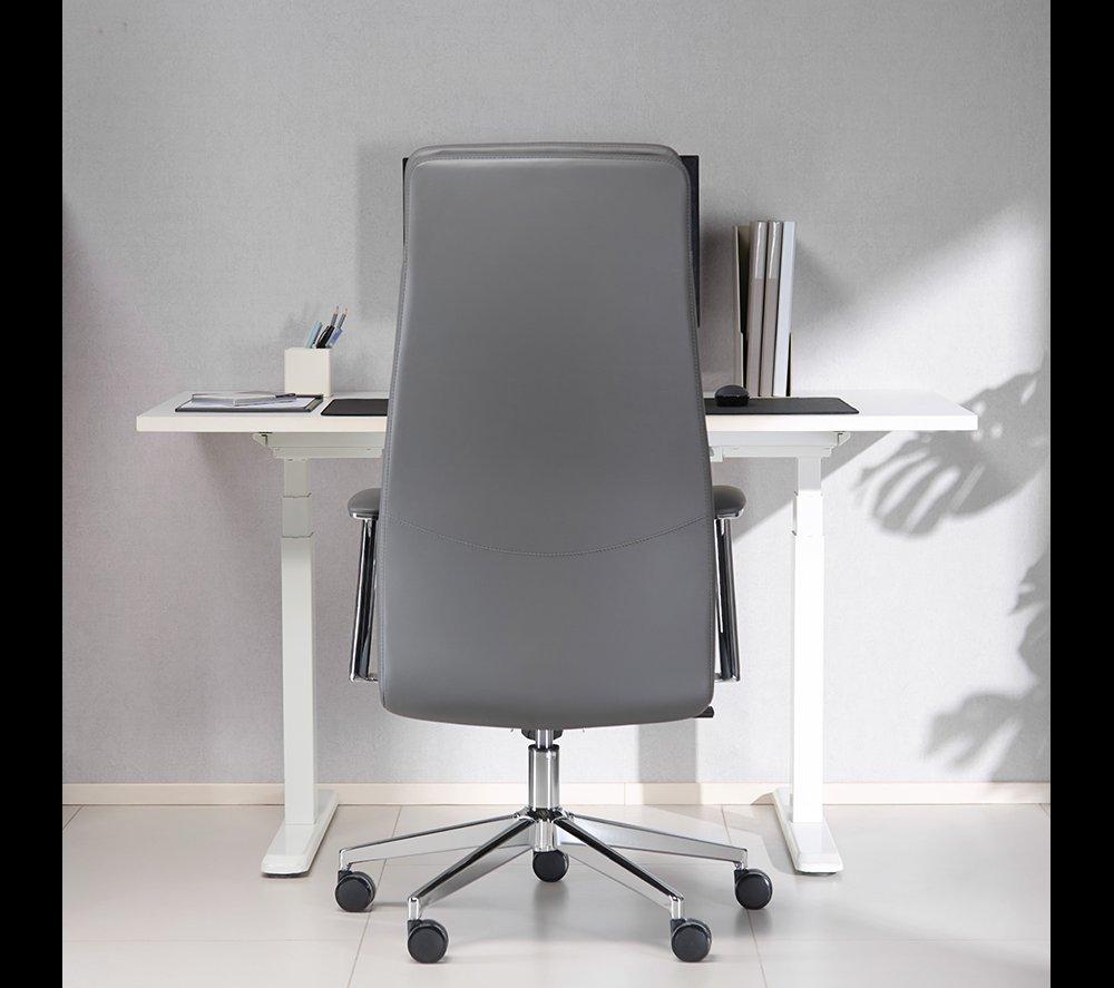 TTAP York PU Leather Tilting Executive Chair - Grey image number 9 of 10
