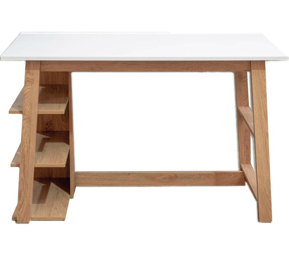 TTAP Monza Home Office Desk - Brown & White