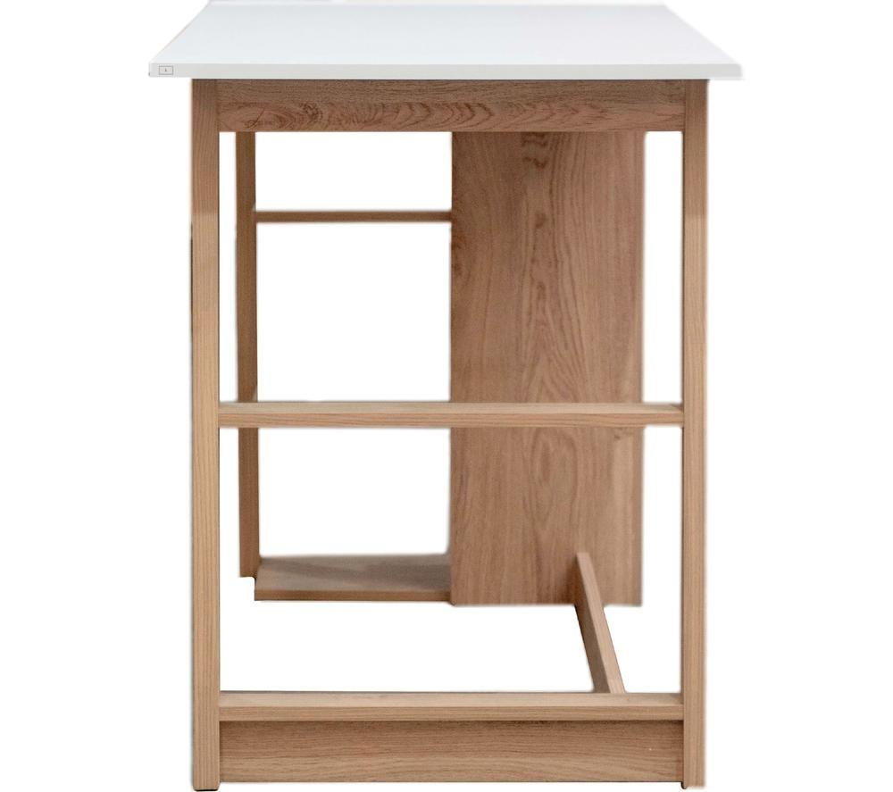 TTAP Monza Home Office Desk - Brown & White image number 5 of 7