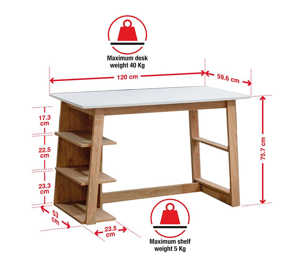 TTAP Monza Home Office Desk - Brown & White image number 7 of 7