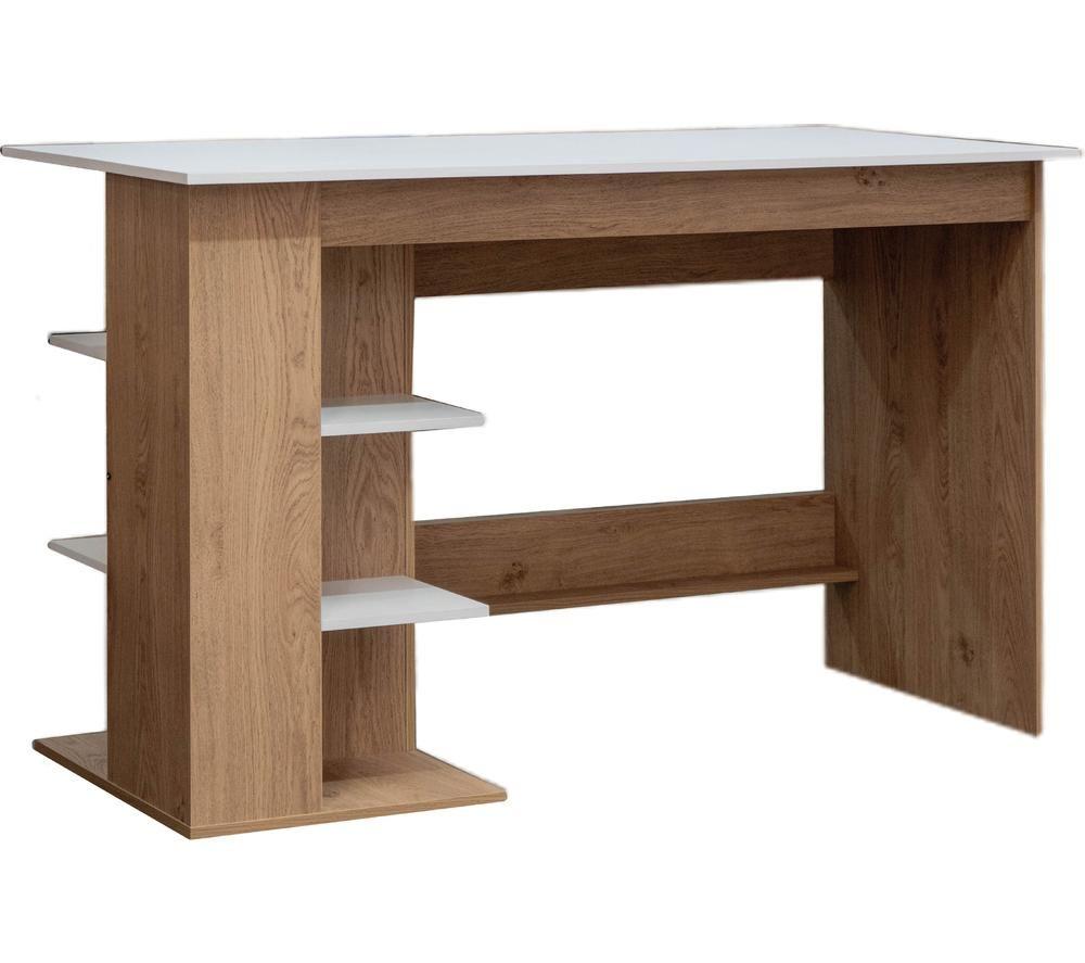 TTAP Milan Home Office Desk - Brown & White image number 2 of 7