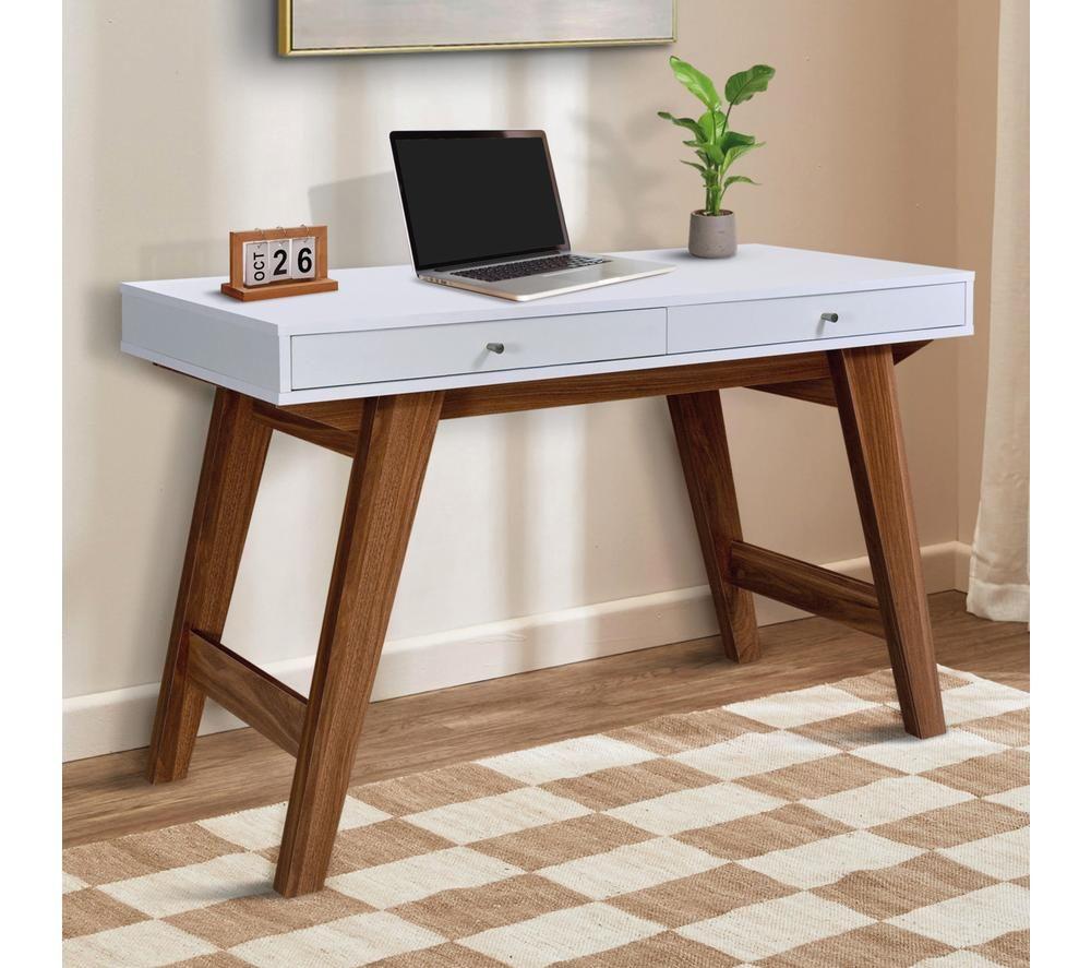 TTAP Florence Home Office Desk - White & Brown image number 2 of 7