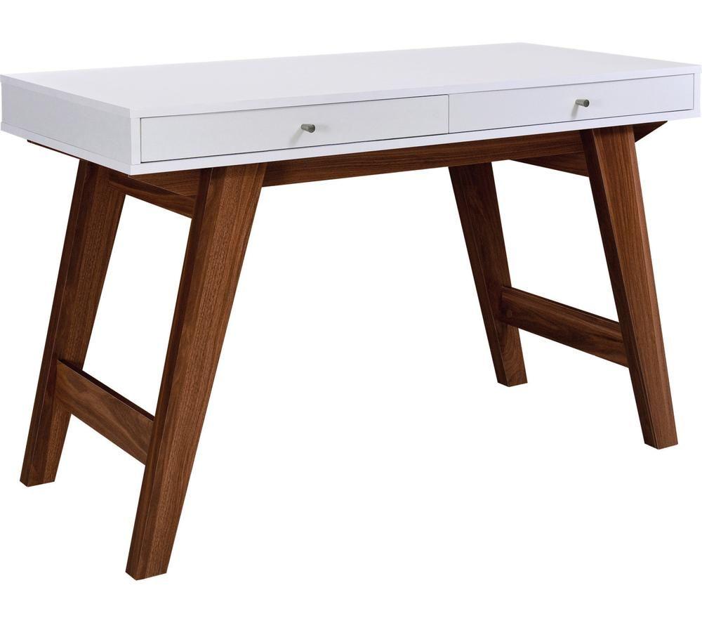 TTAP Florence Home Office Desk - White & Brown image number 4 of 7