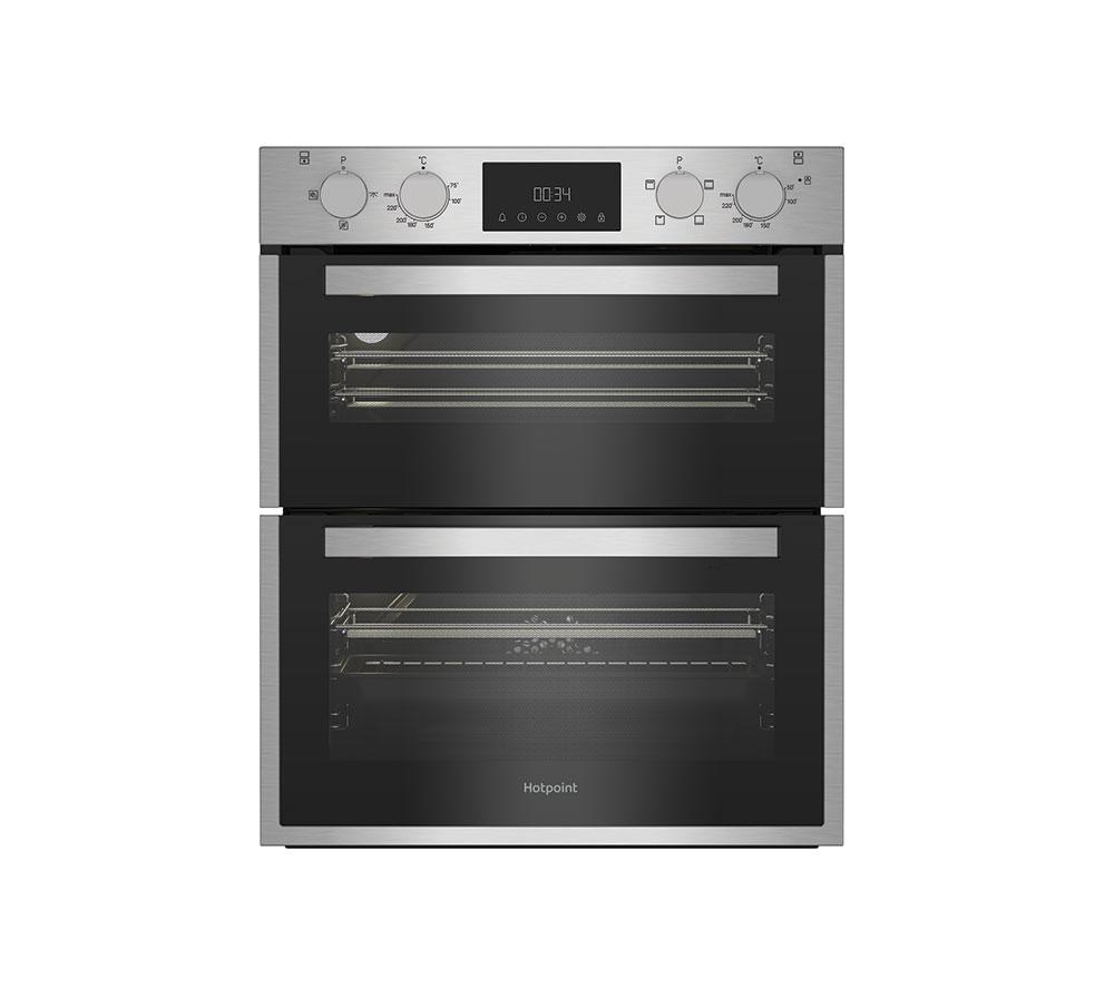 HOTPOINT DUH 10D IX Electric Built-under Double Oven – Stainless Steel, Stainless Steel