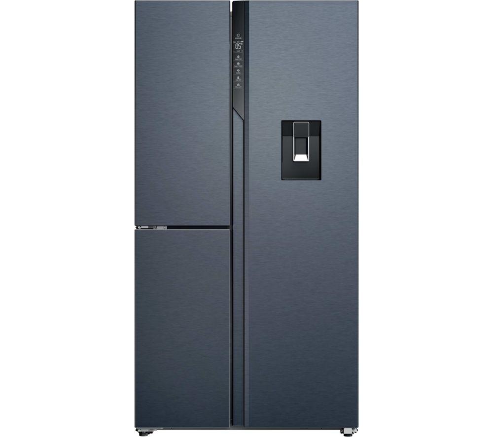 HAIER Series 7 HSPR79F18EWMB American-Style Smart Fridge Freezer – Brushed Black, Black