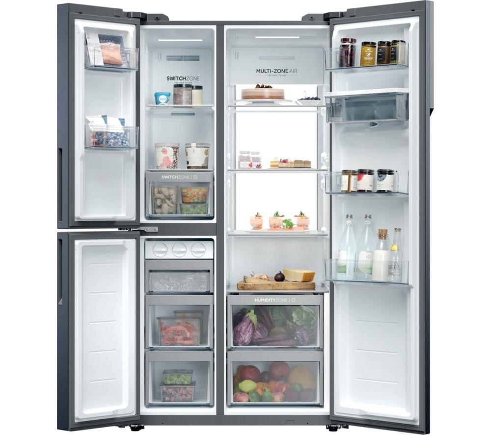 HAIER  Series 7 HSPR79F18EWMB American-Style Fridge Freezer - Brushed Black image number 4 of 19