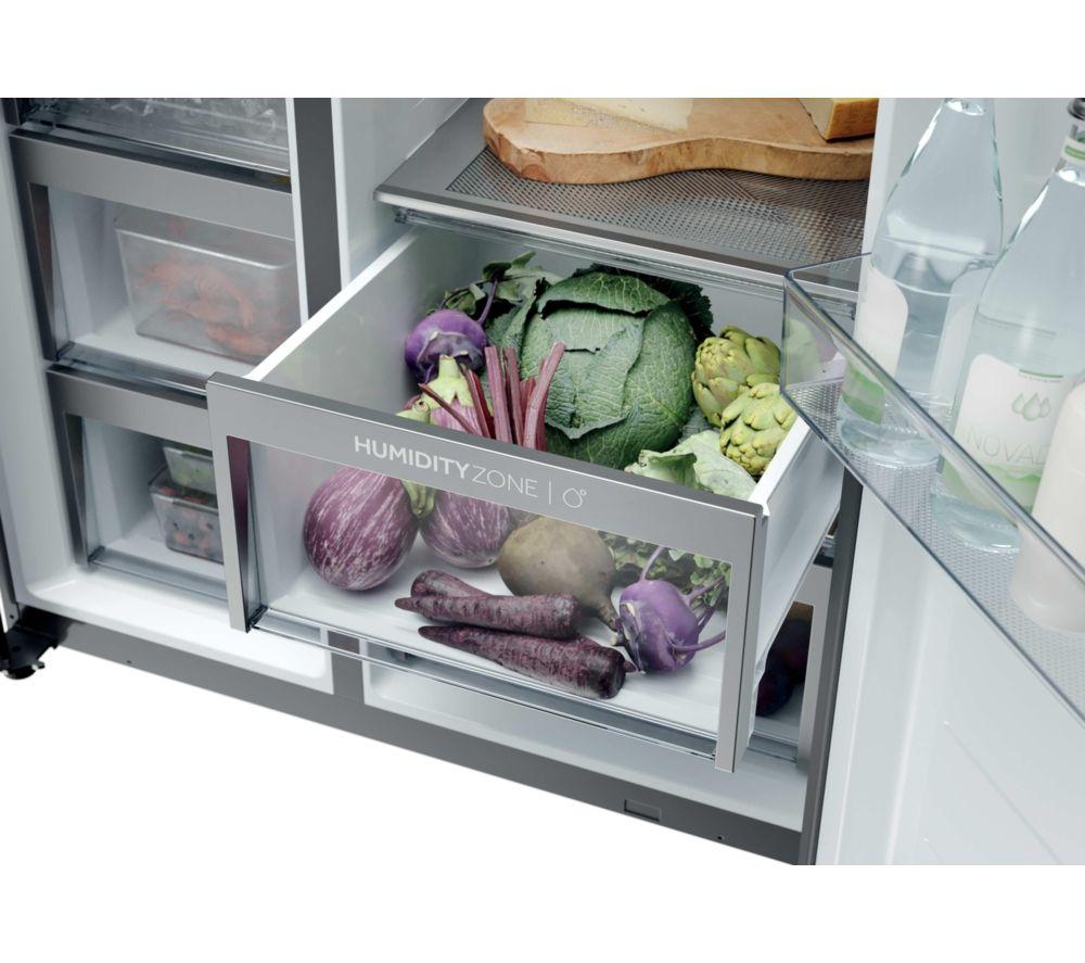 HAIER  Series 7 HSPR79F18EWMB American-Style Fridge Freezer - Brushed Black image number 12 of 19