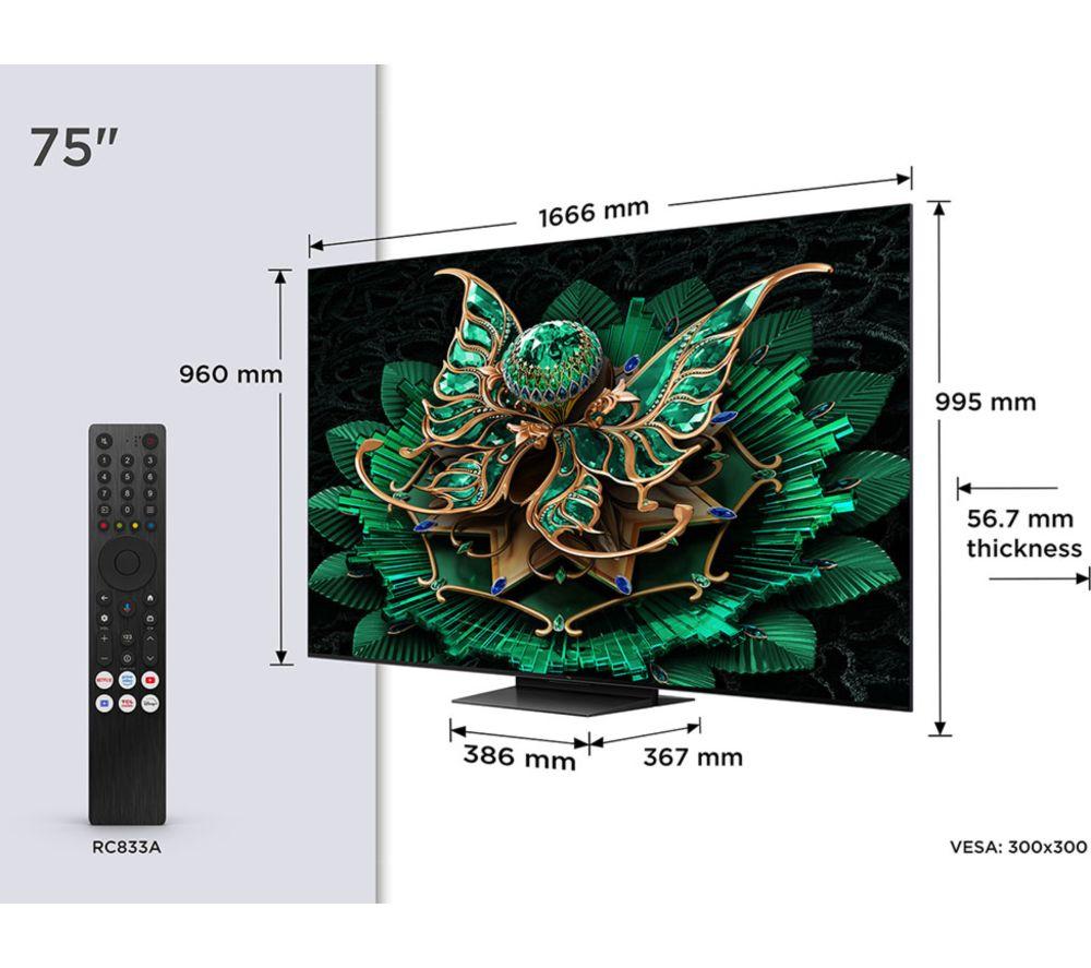 TCL C7K 75" QD-Mini LED 4K HDR Smart Google TV - 75C7K image number 16 of 17