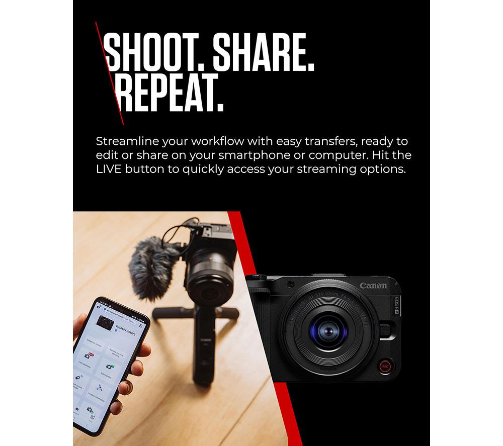 CANON EOS R50 V Mirrorless Camera with RF-S 14-30 mm f/4-6.3 IS STM PZ Lens image number 8 of 11