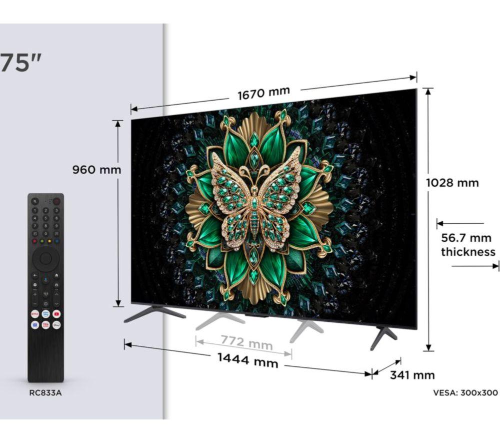TCL C6K 75" QD-Mini LED 4K HDR Smart Google TV - 75C6K image number 12 of 13
