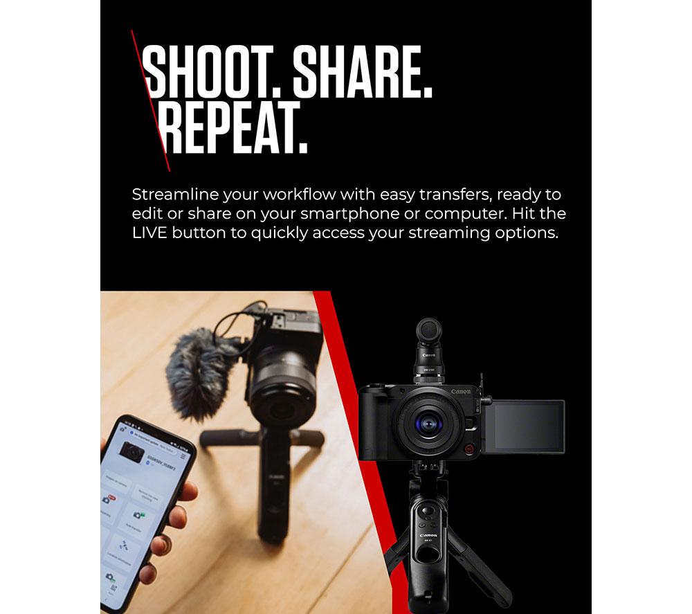 CANON EOS R50 V Mirrorless Camera Creator Kit with RF-S 14-30 mm f/4-6.3 IS STM PZ Lens image number 8 of 10