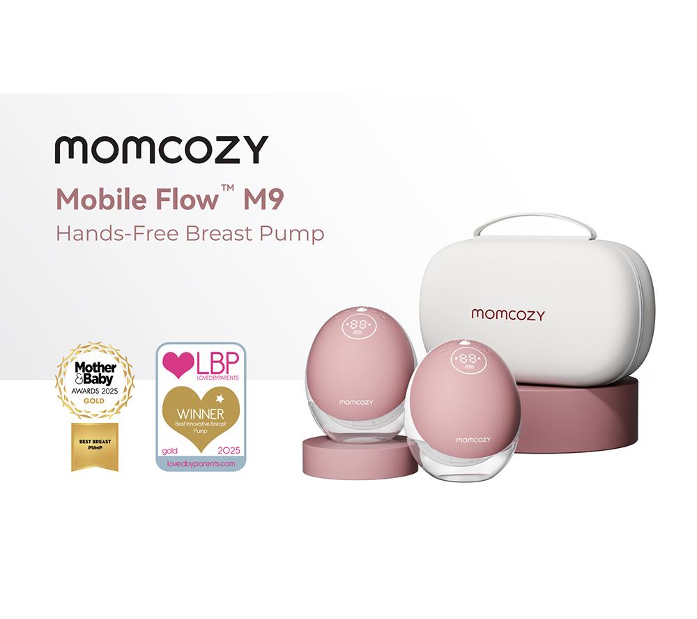 MOMCOZY M9 Mobile Flow Single Breast Pump - Pink & White image number 8 of 8