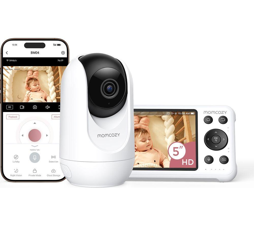 MOMCOZY BM04 5" LCD Screen Video Baby Monitor - White image number 3 of 6