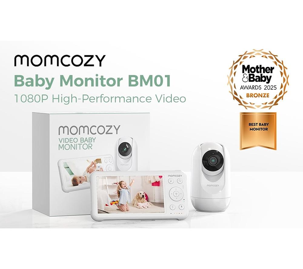 MOMCOZY BM01 5" LCD Screen Video Baby Monitor - White image number 5 of 5