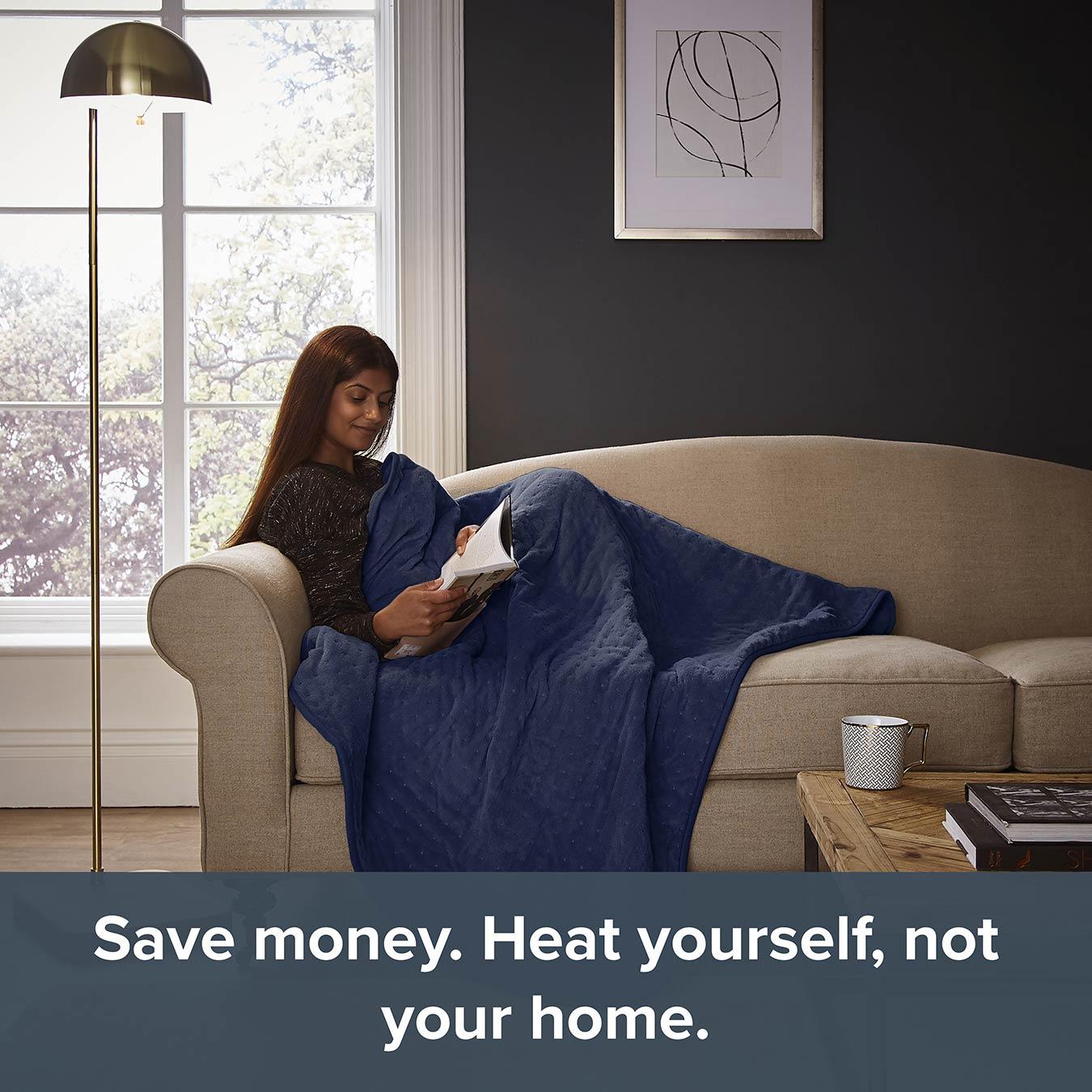 SILENTNIGHT Comfort Control Heated Throw - Navy, 160 x 120 cm image number 6 of 7