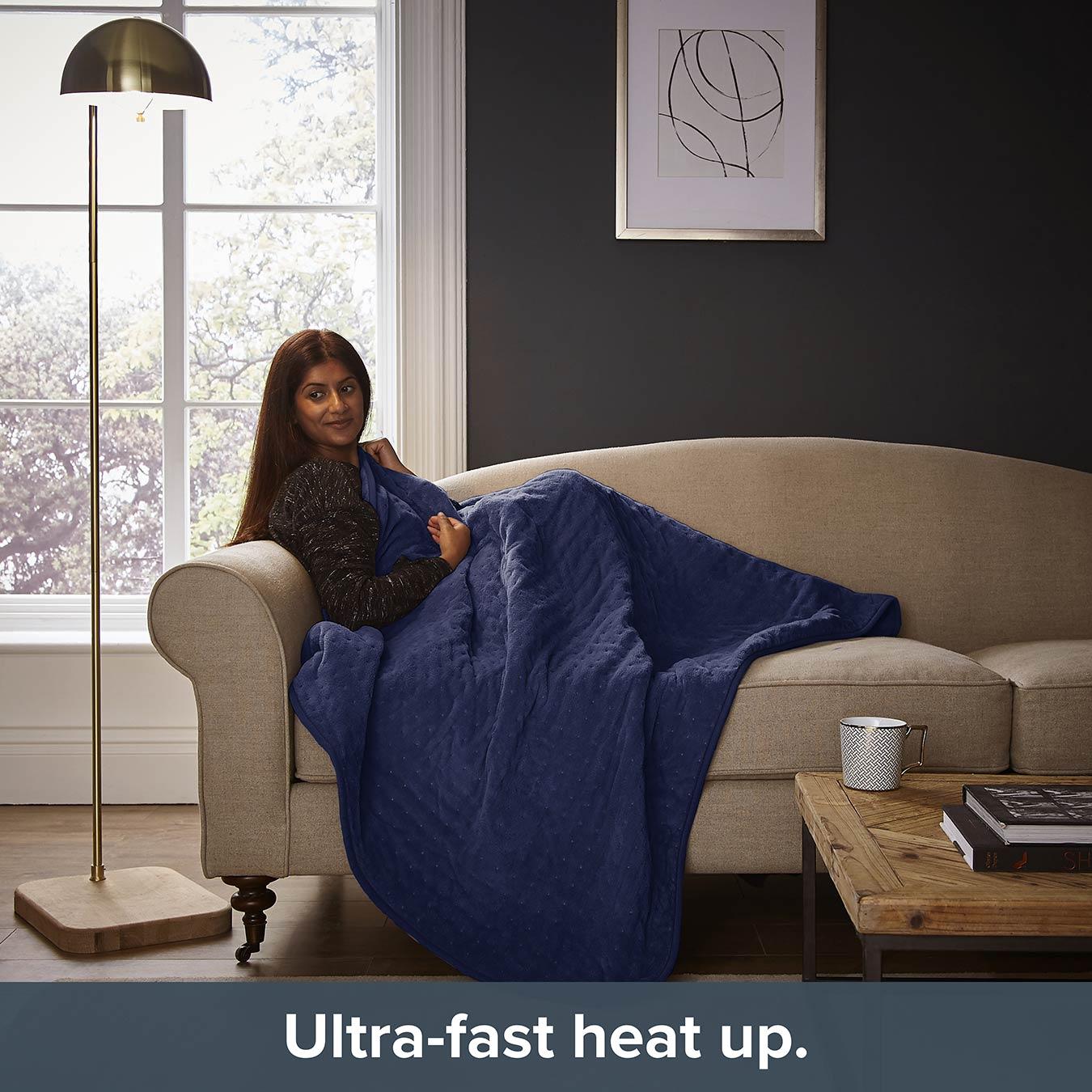 SILENTNIGHT Comfort Control Heated Throw - Navy, 160 x 120 cm image number 7 of 7