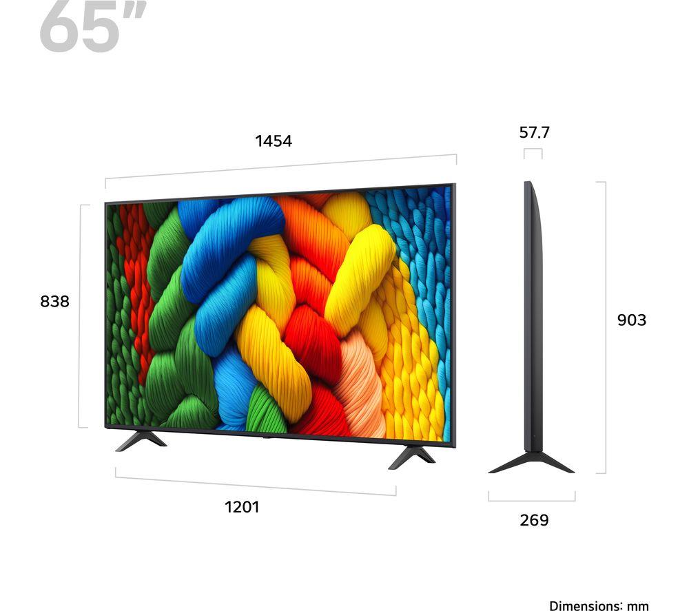 LG NANO80 65" NanoCell AI 4K HDR Smart TV 2025 - 65NANO80A6B image number 11 of 12