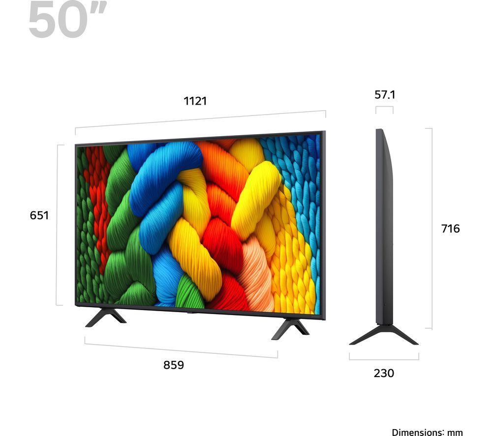 LG NANO80 50" NanoCell AI 4K HDR Smart TV 2025 -50NANO80A6B image number 4 of 14