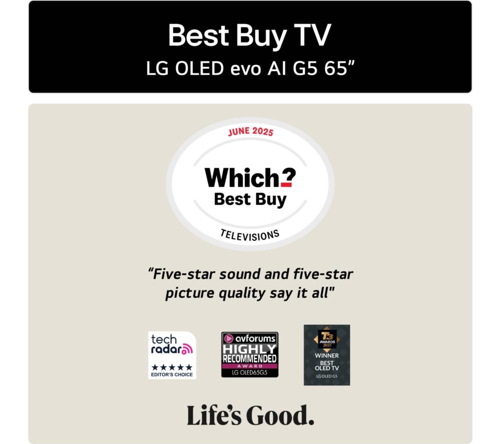 LG G5 65" OLED evo AI 4K HDR Smart TV 2025 (Stand Version) - OLED65G56LS image number 2 of 16