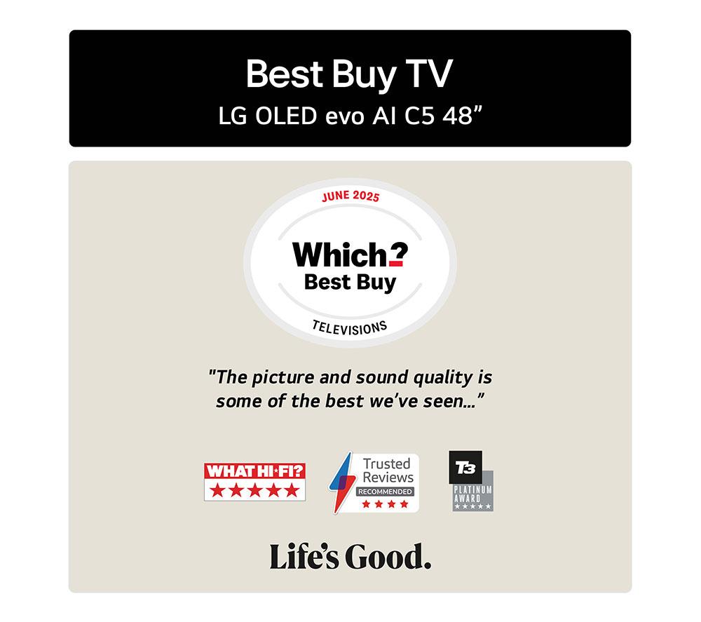 LG C5 48" OLED evo AI 4K HDR Smart TV 2025 - OLED48C56LB image number 2 of 16